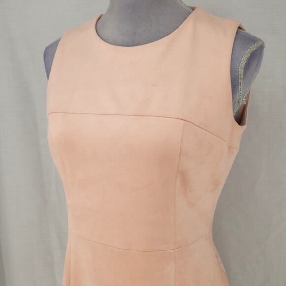 Calvin Klein Dress Womens 4 Pale Pink Faux Suede Microfiber Sleeveless Career - Picture 8 of 14